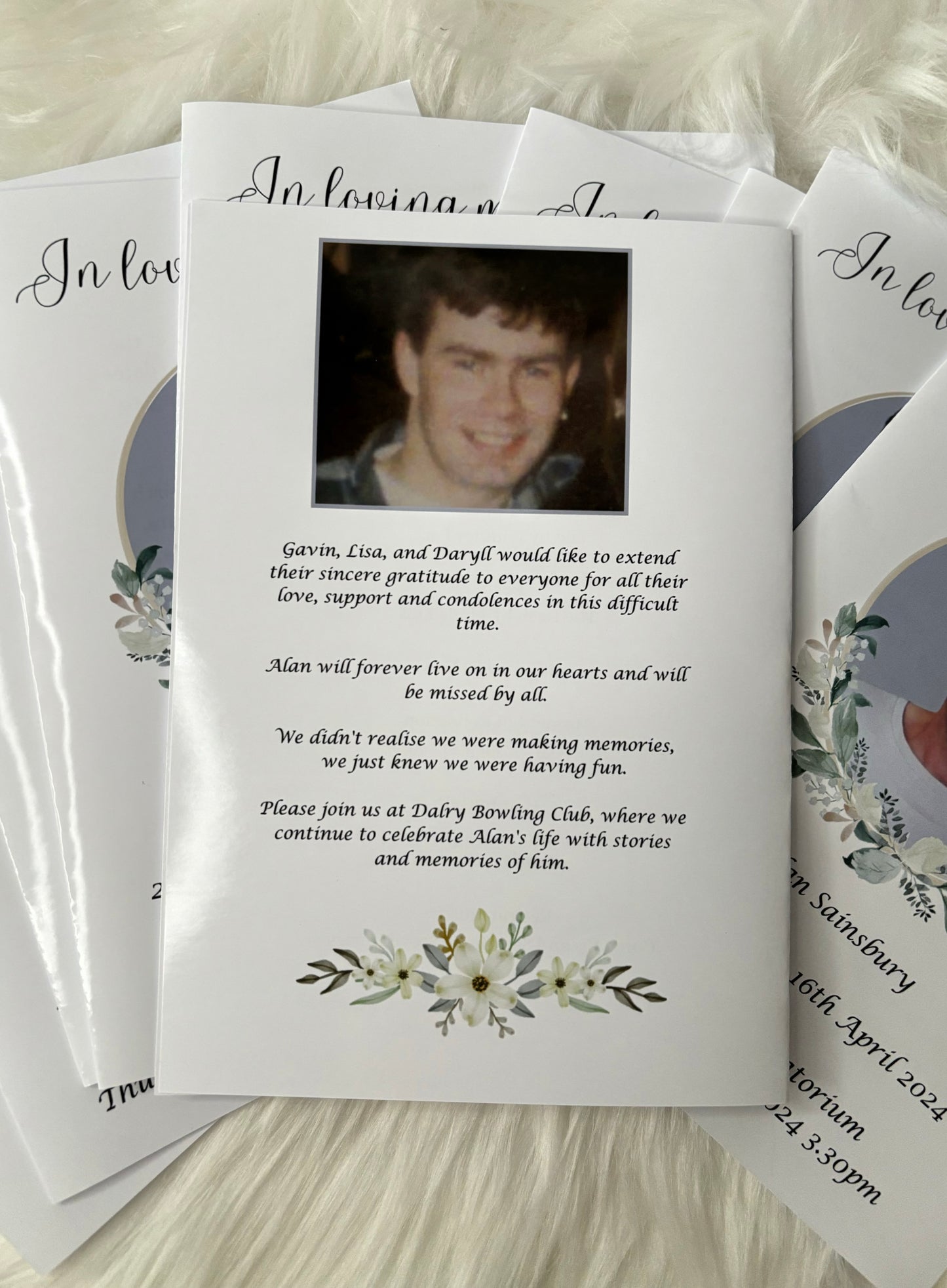 Order of service - funeral