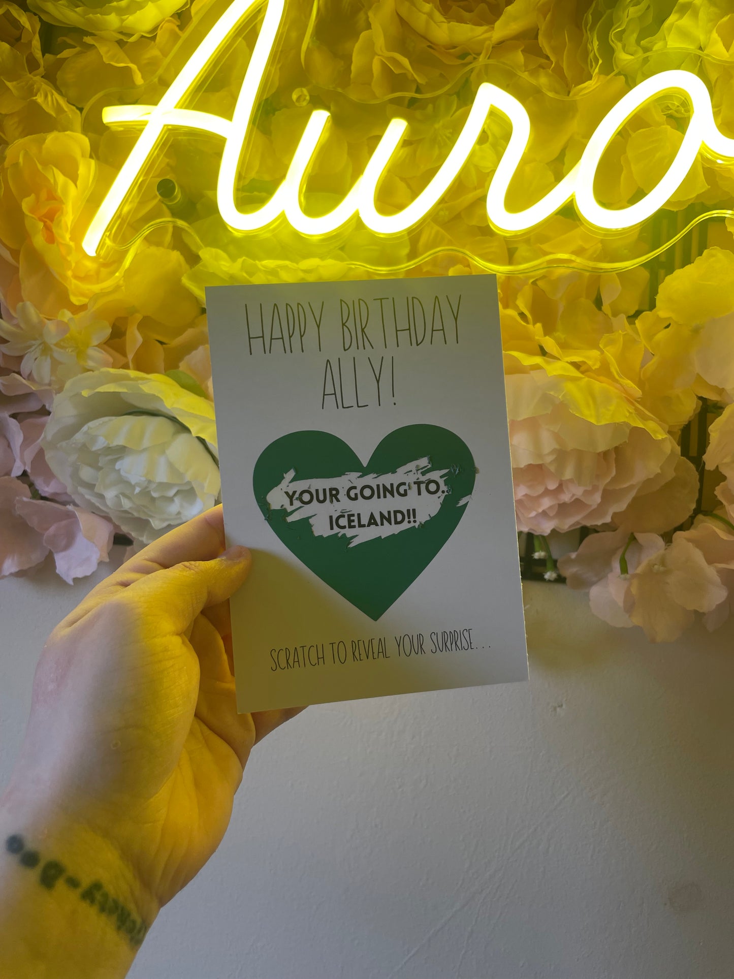 Scratch to reveal card