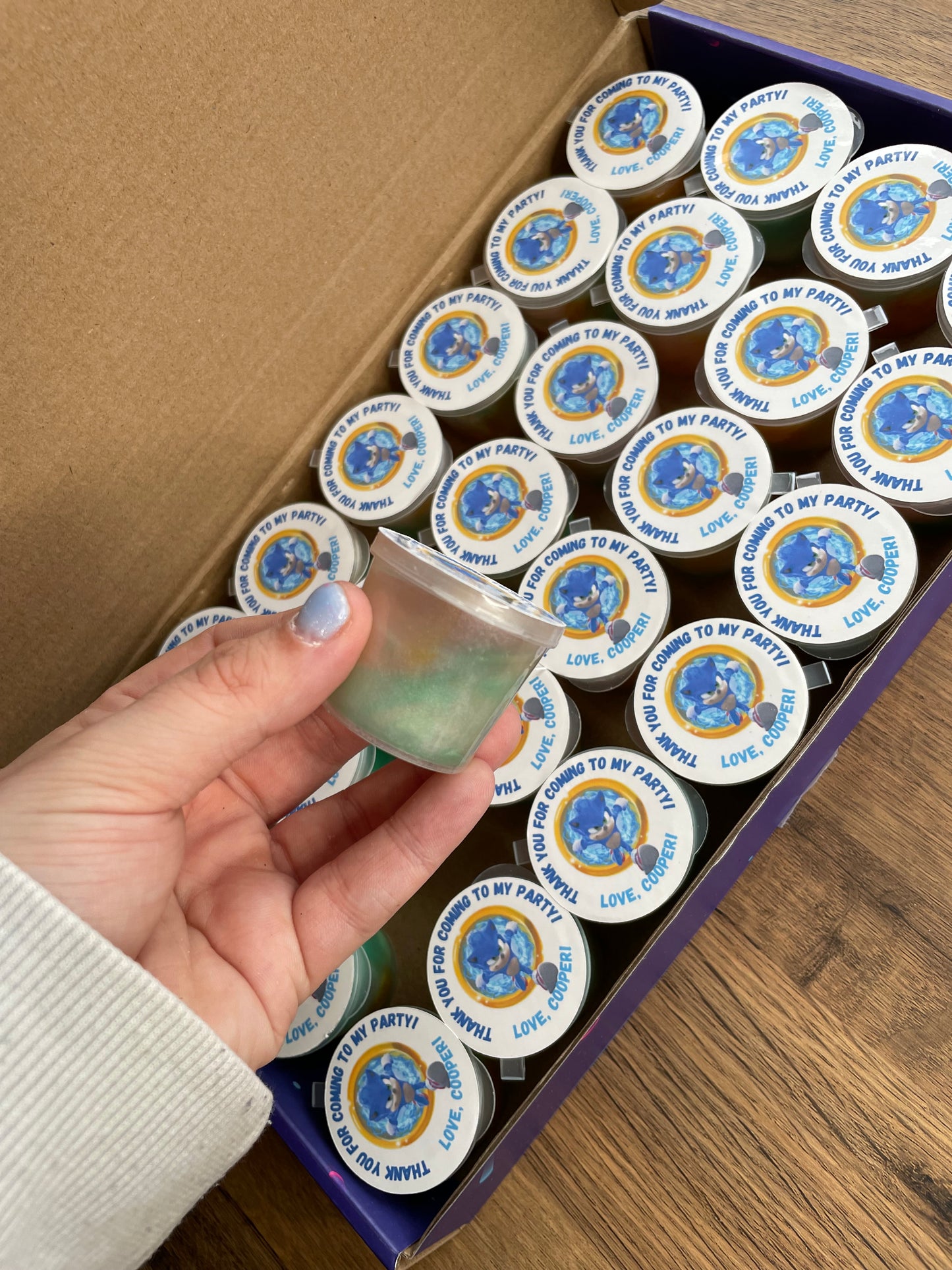 Custom party favours - slime