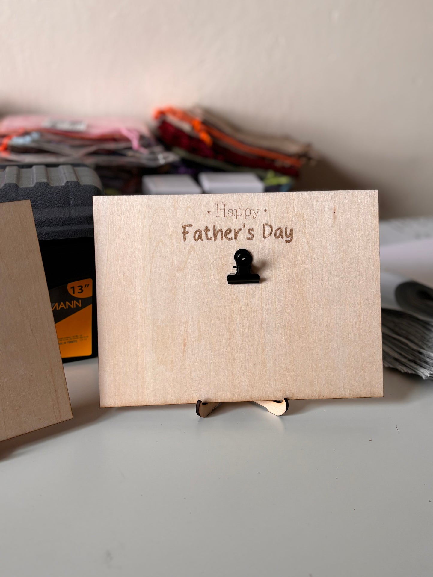 Engraved wooden frame