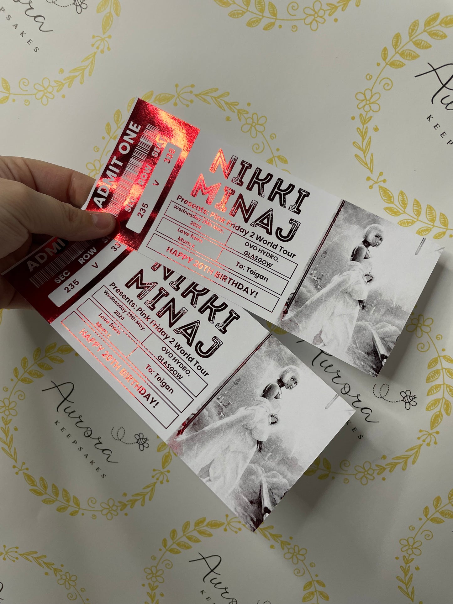 Printed event tickets