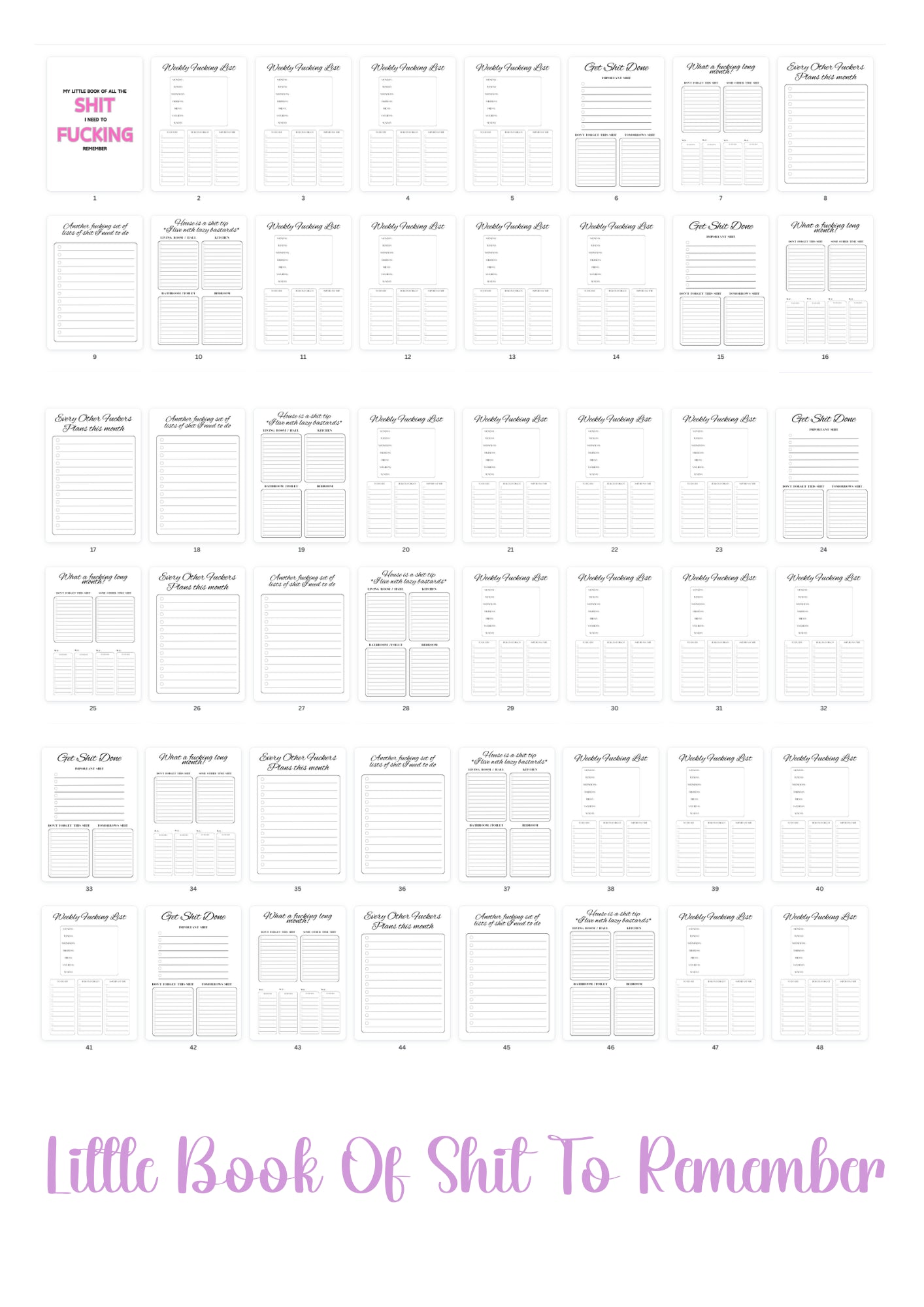 Shit to remember notebook