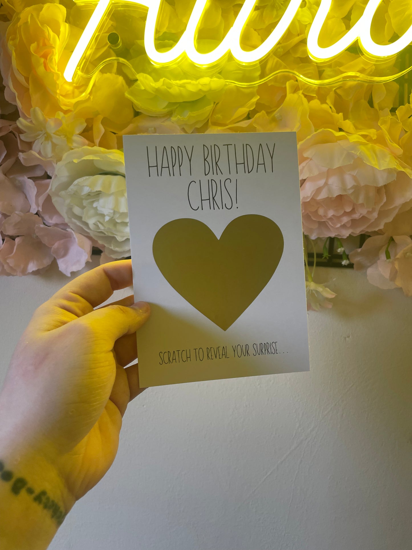 Scratch to reveal card