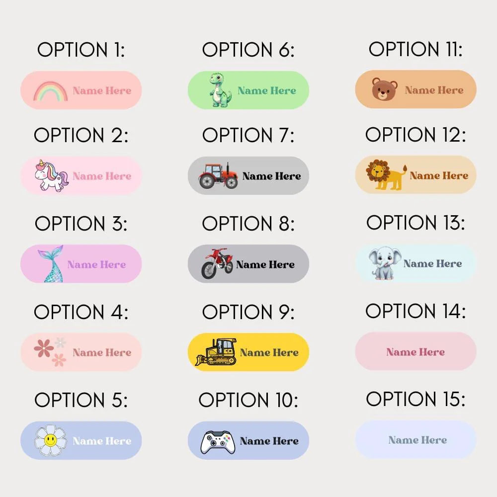Iron on name labels