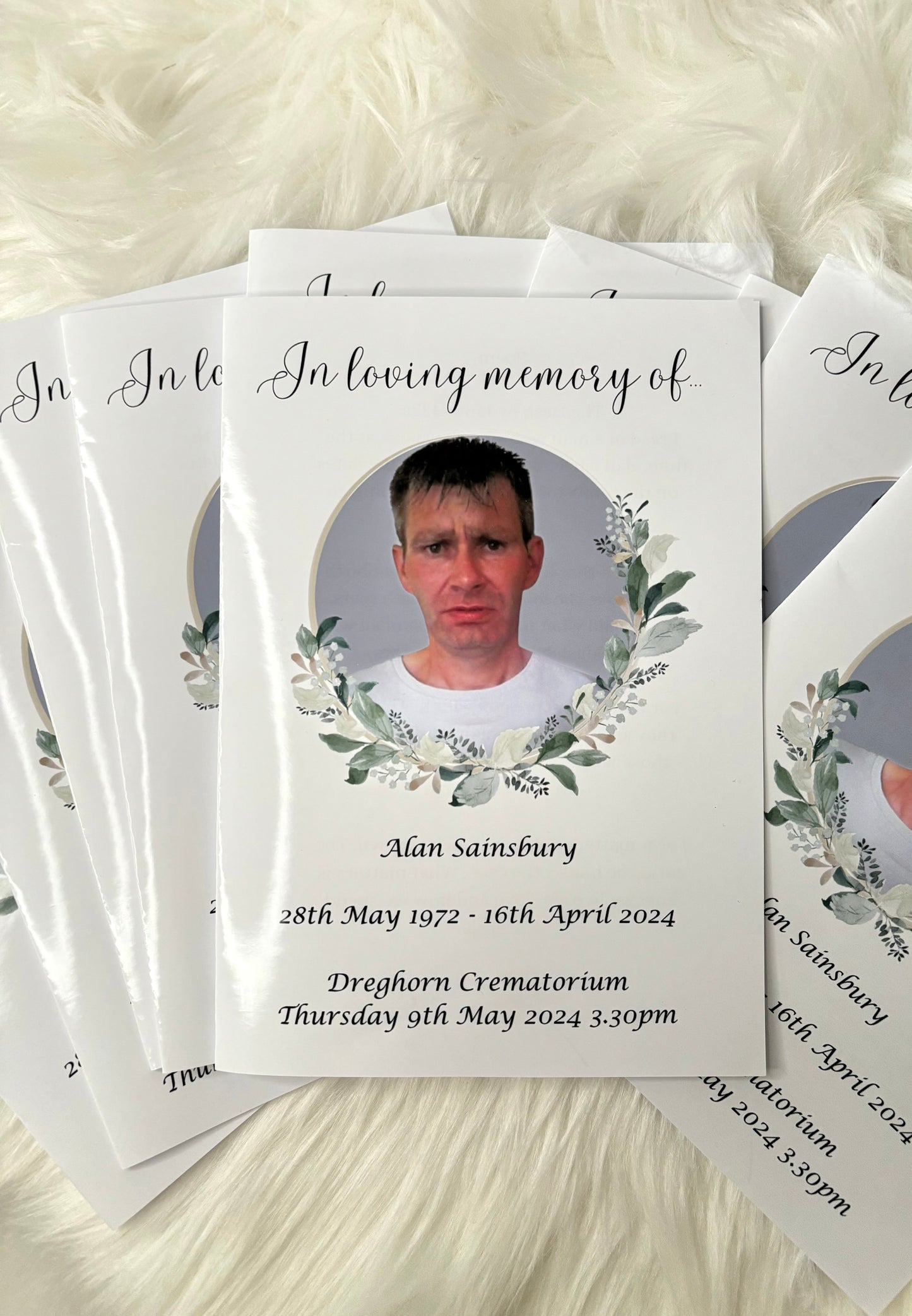 Order of service - funeral