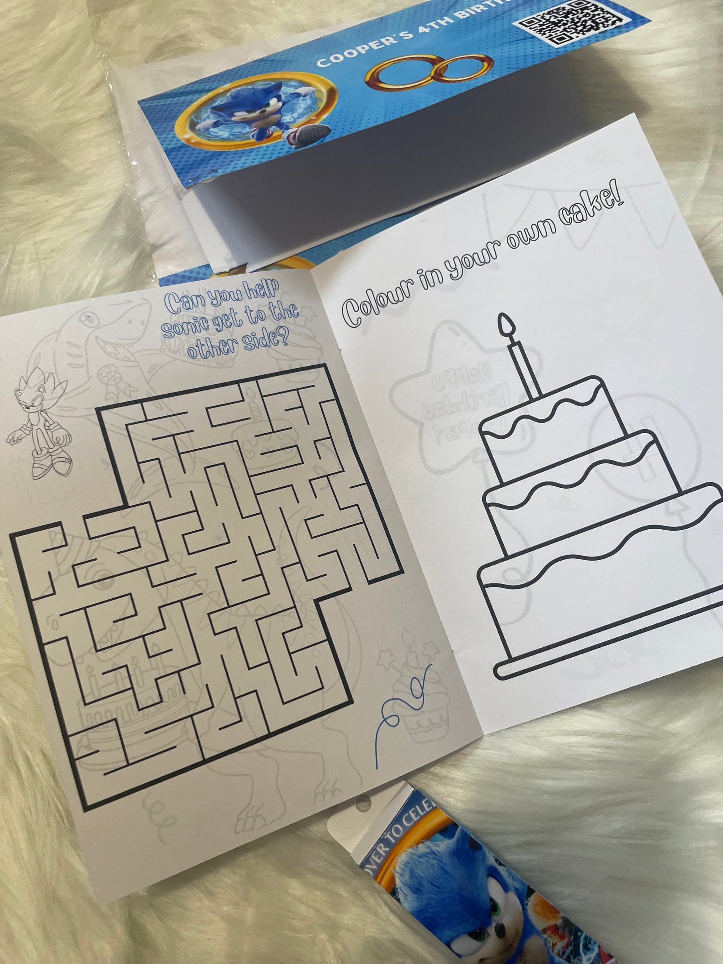 Custom party favours - colouring in books