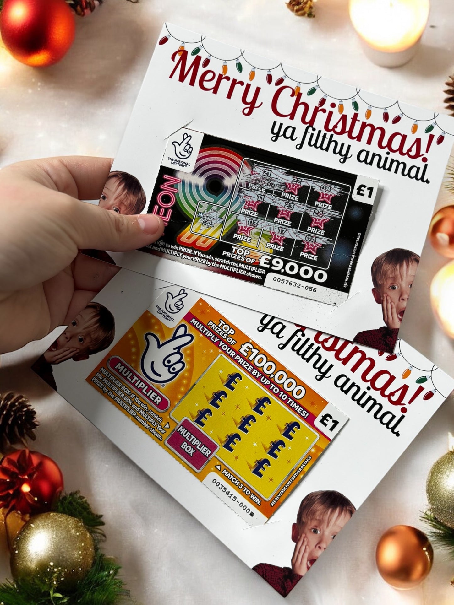 Christmas scratch card holder