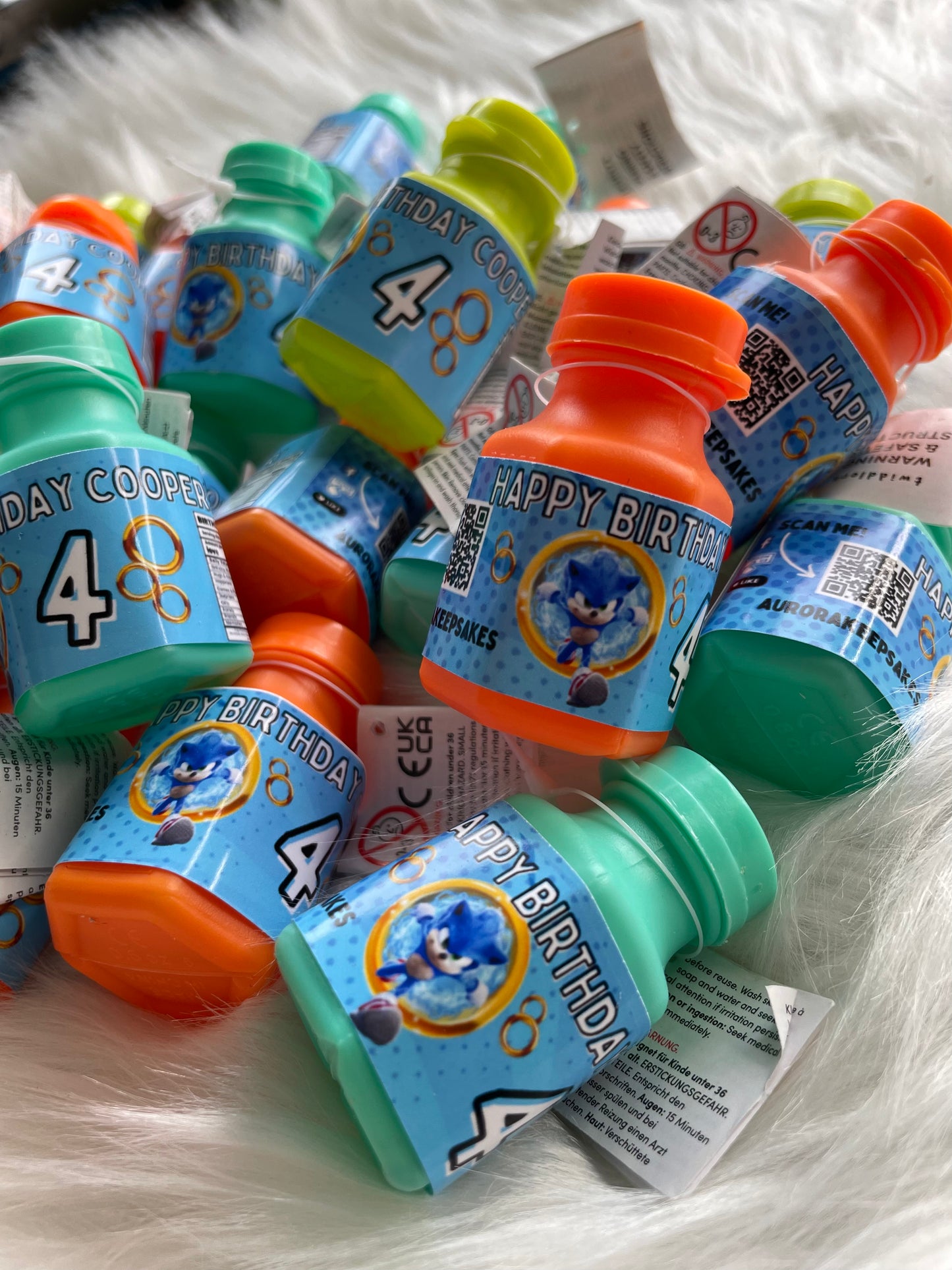 Custom party favours - bubbles