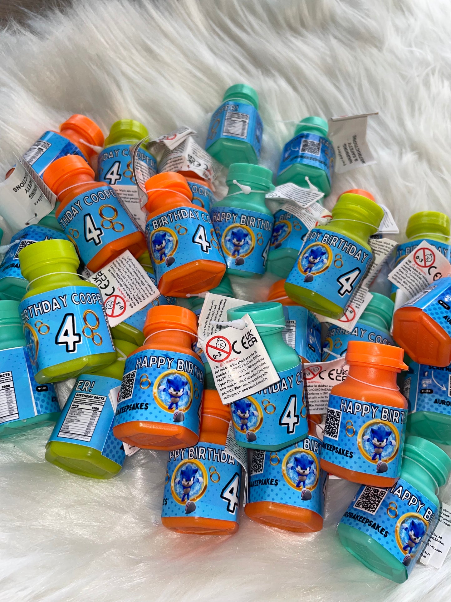 Custom party favours - bubbles