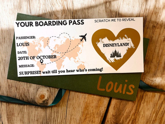 Scratch to reveal boarding pass