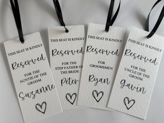Reserved seating tags