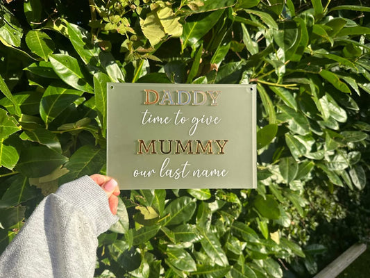 Our last name acrylic sign