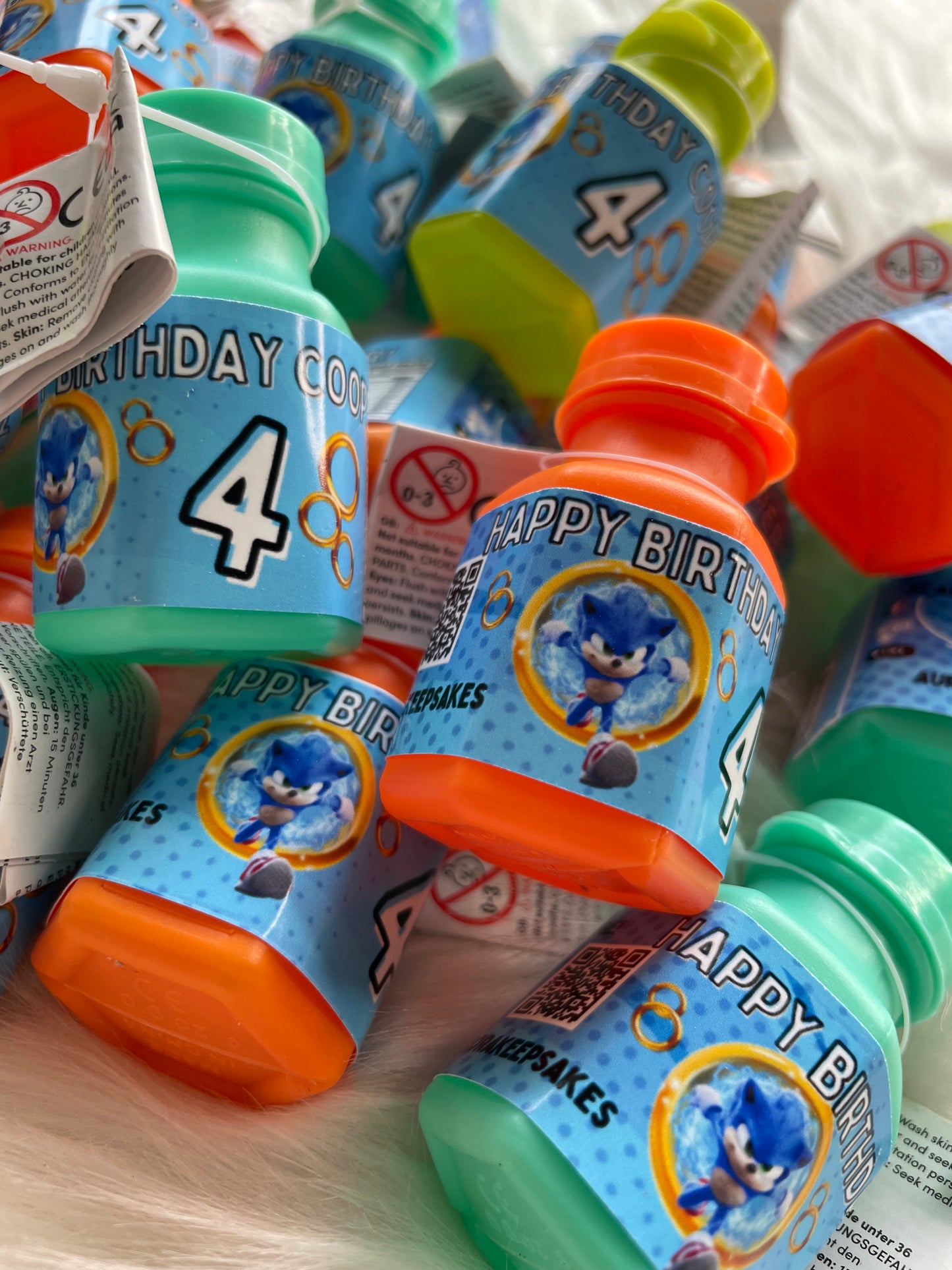 Custom party favours - bubbles