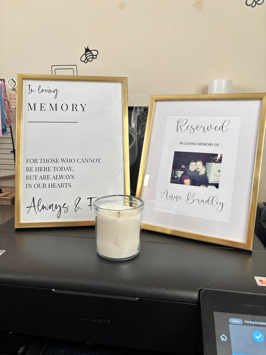 In loving memory wedding table pictures