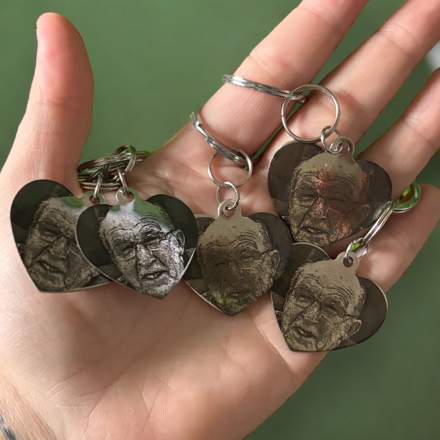 Engraved portrait keyring