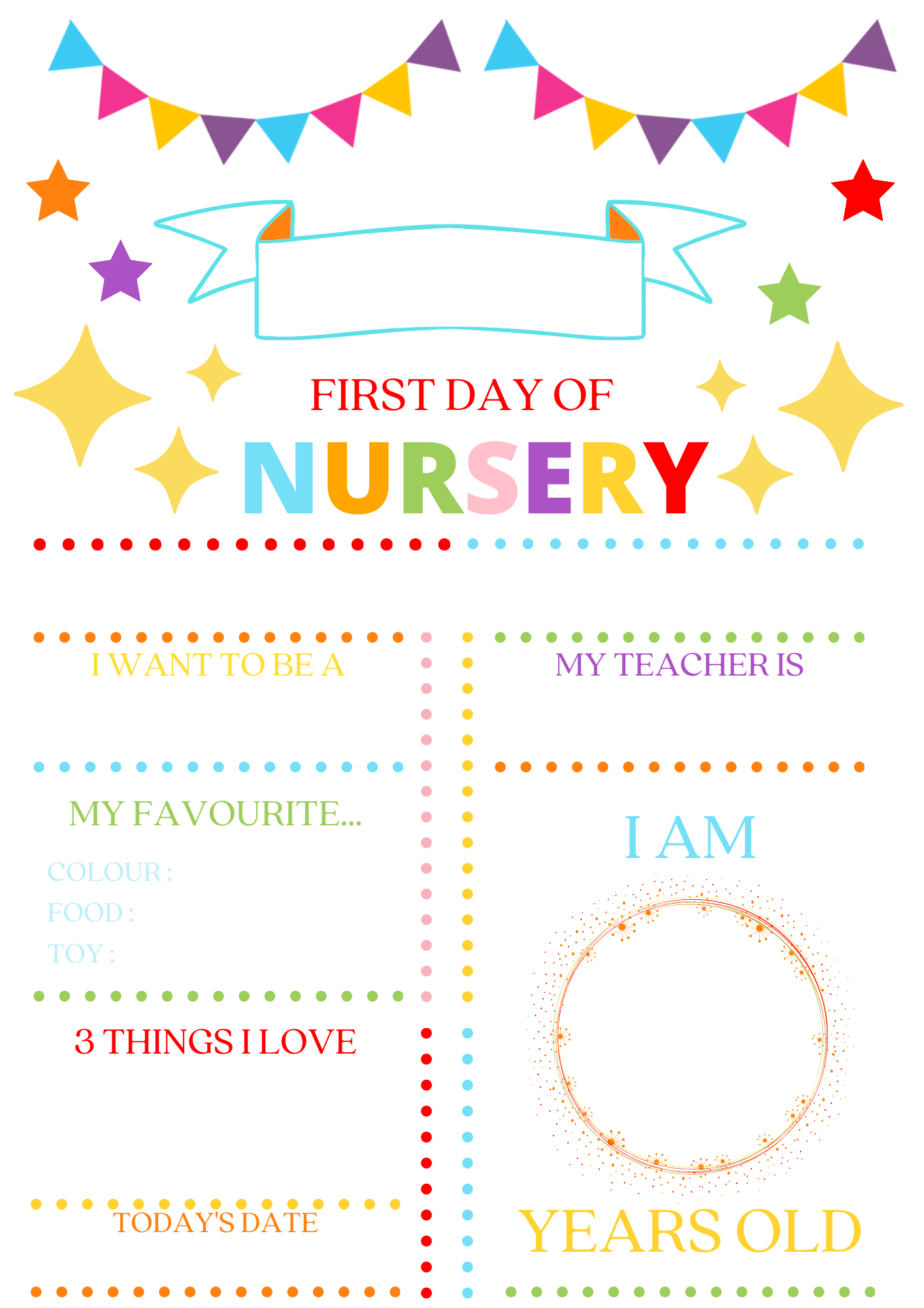 First day of school/nursery boards