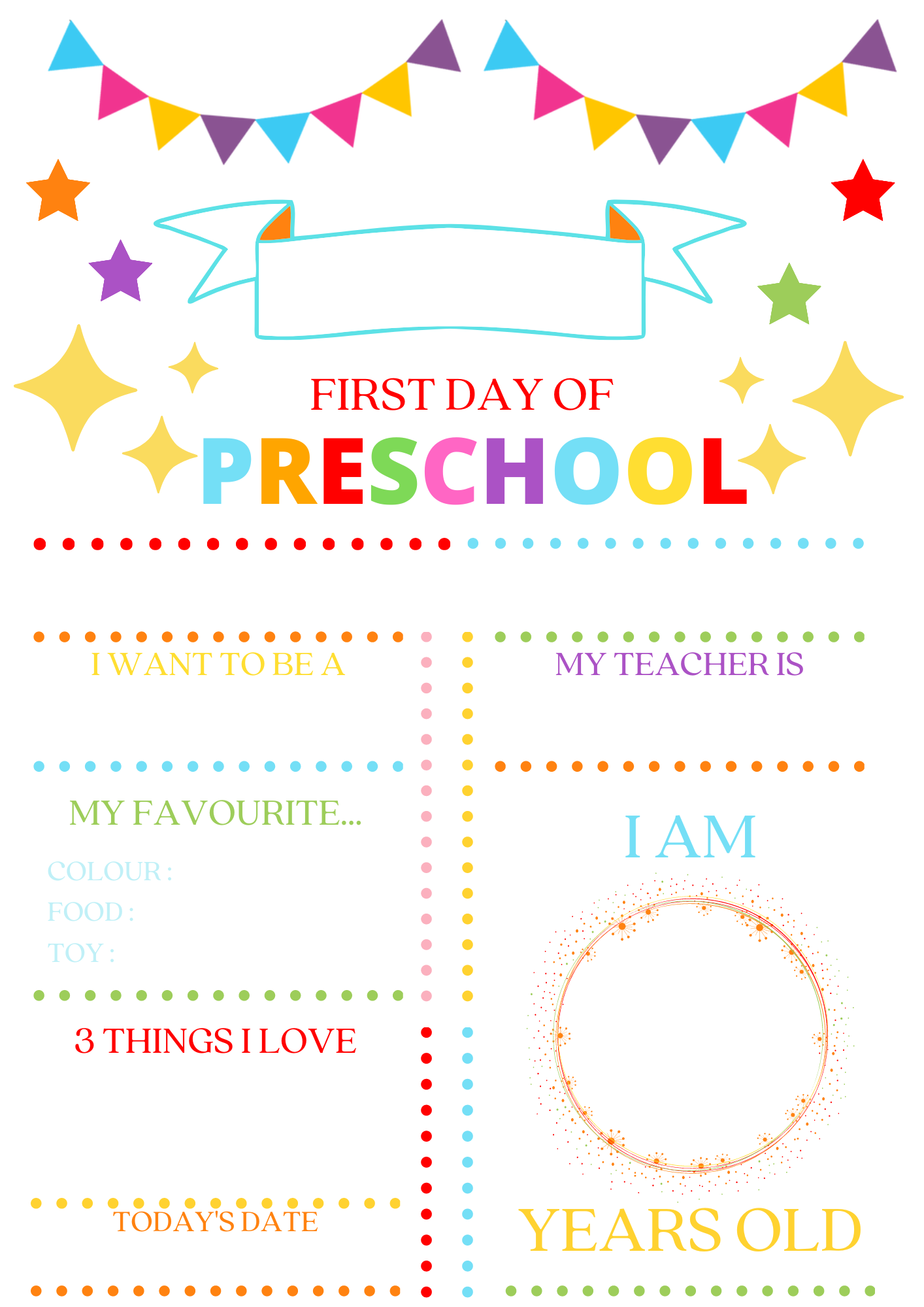 First day of school/nursery boards