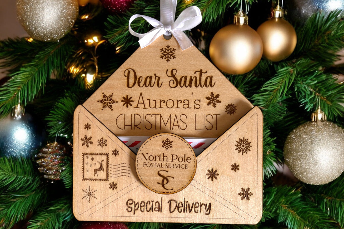 Wooden Christmas envelopes