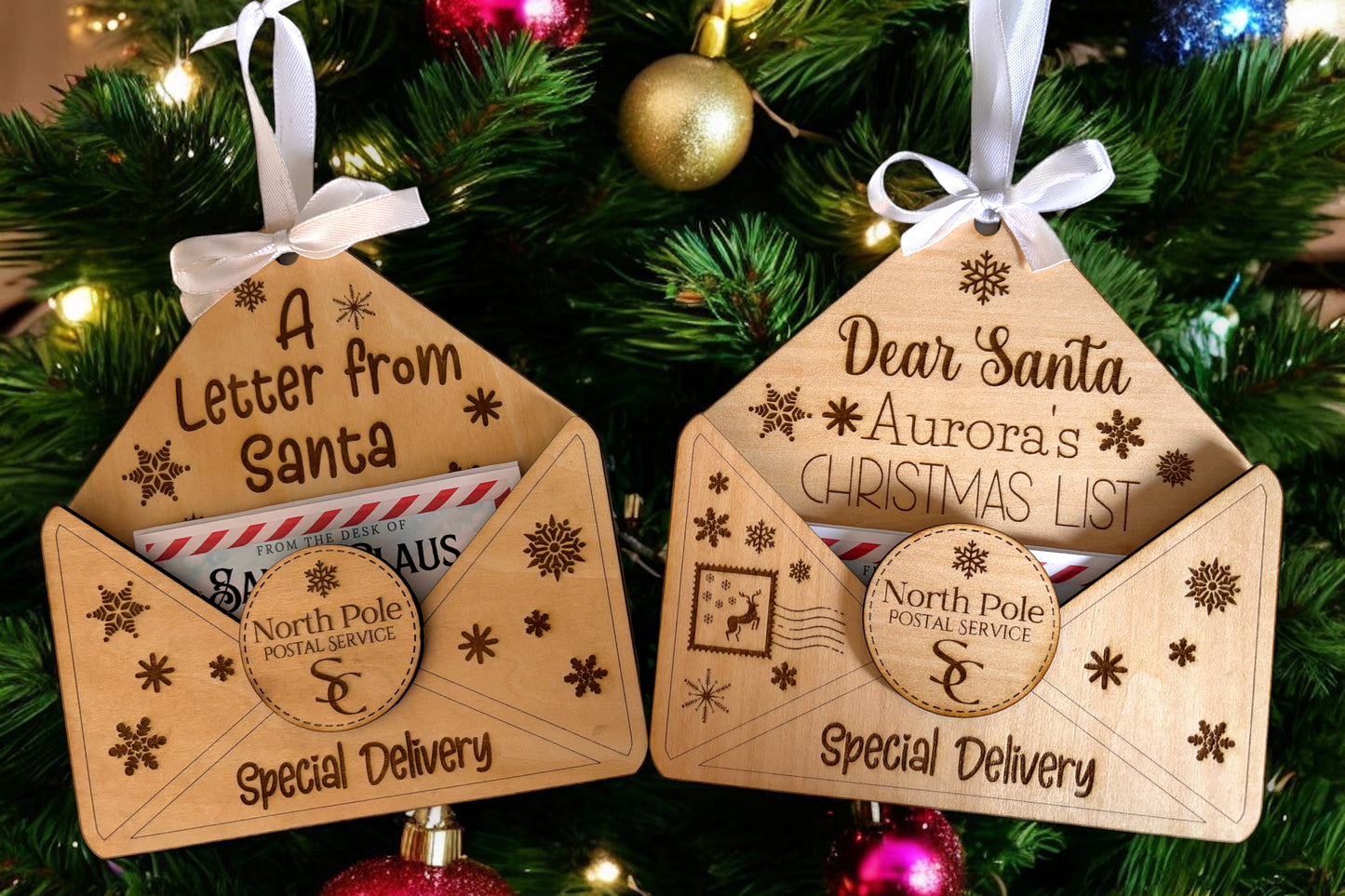 Wooden Christmas envelopes