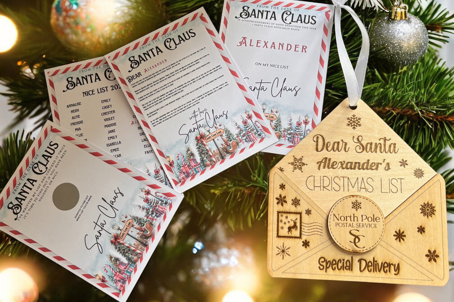 Wooden Christmas envelopes