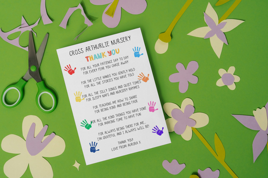 Nursery thank you