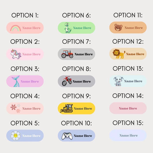 Iron on name labels