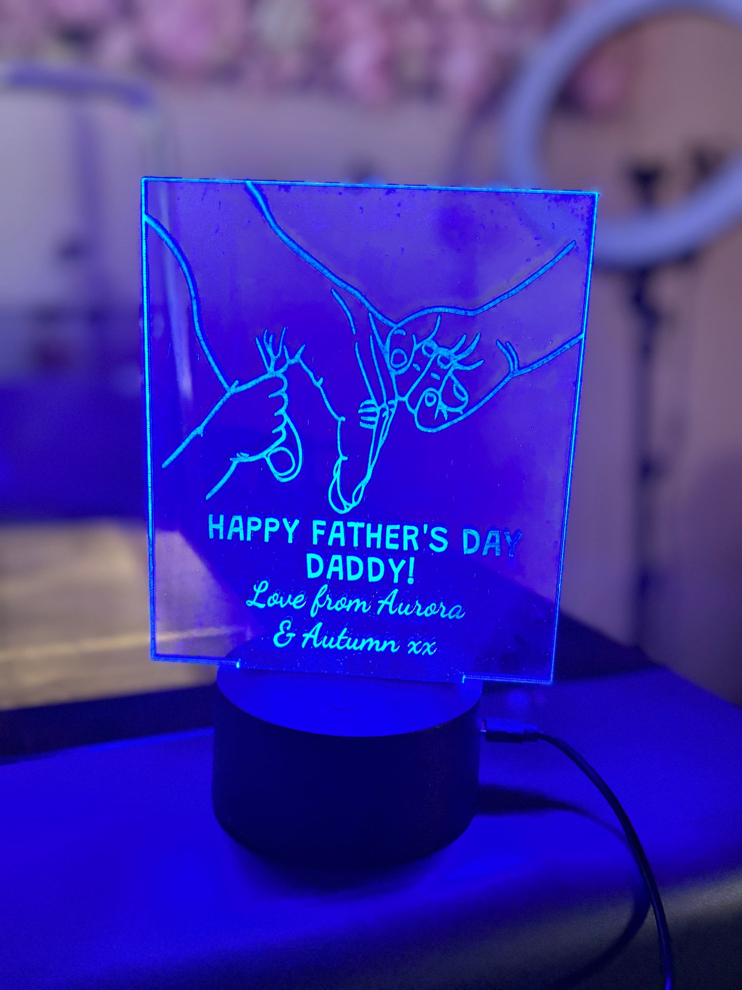 LED engraved acrylic sign