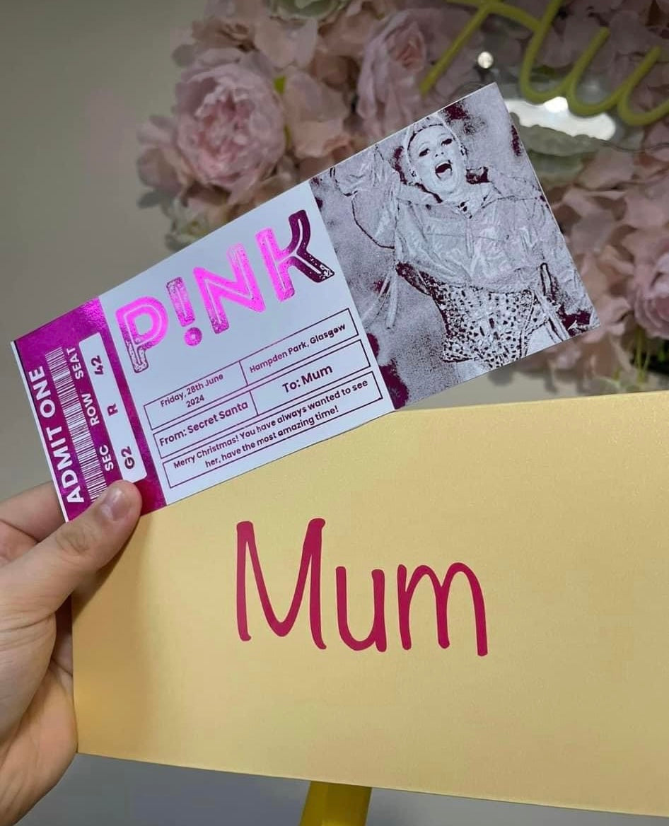 Foiled gift tickets