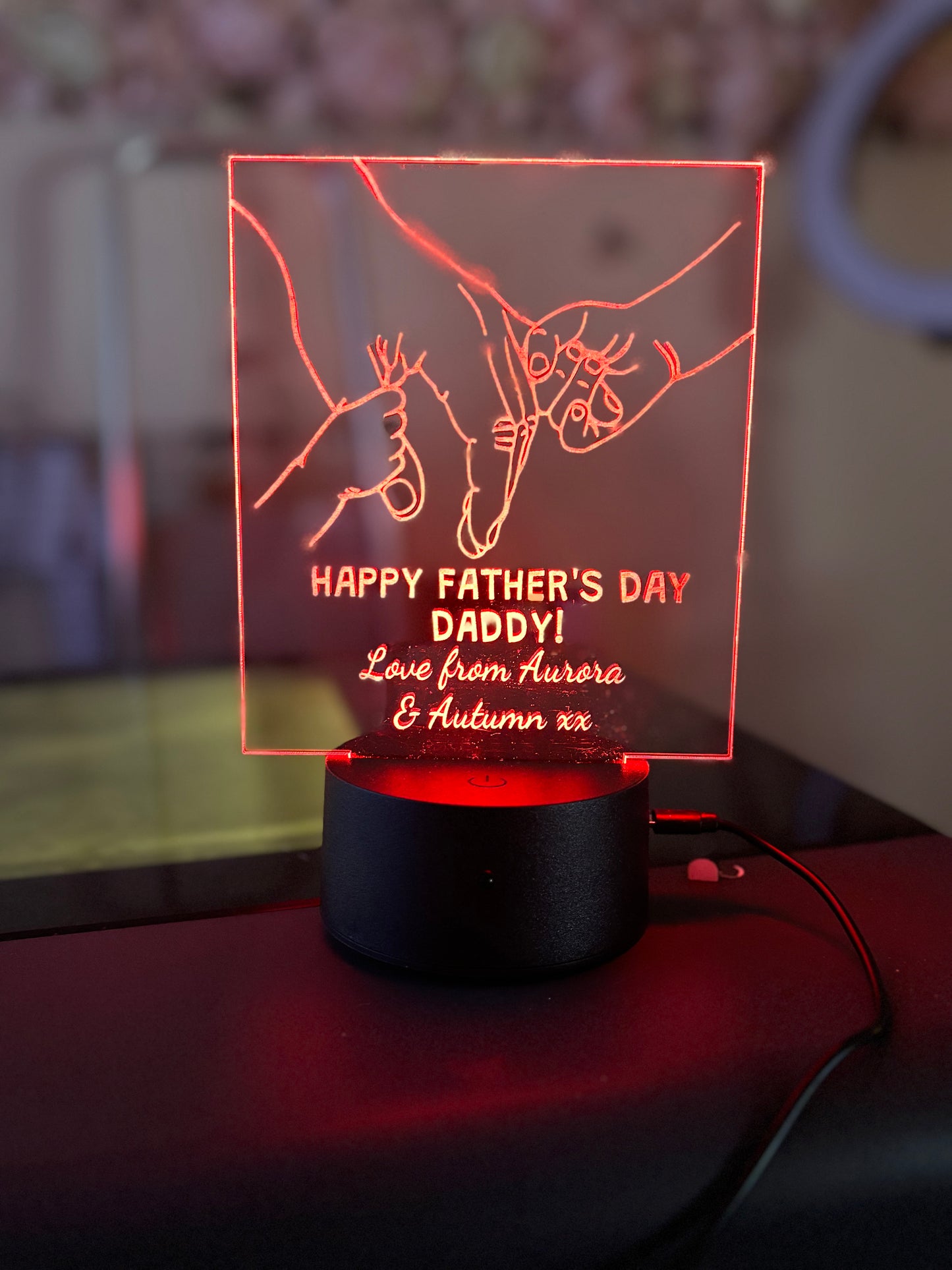 LED engraved acrylic sign