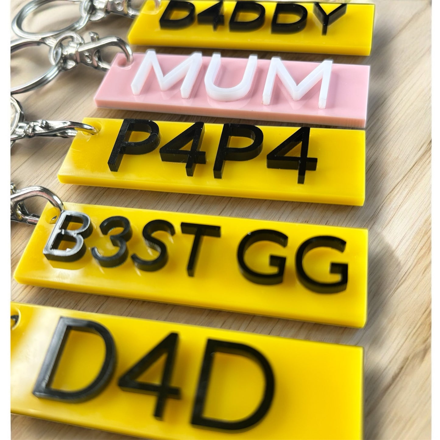 Number plate 3D keyrings