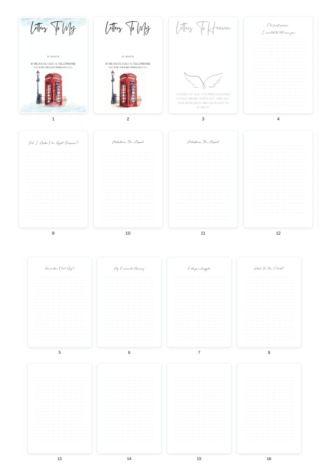 Letters to heaven notebook